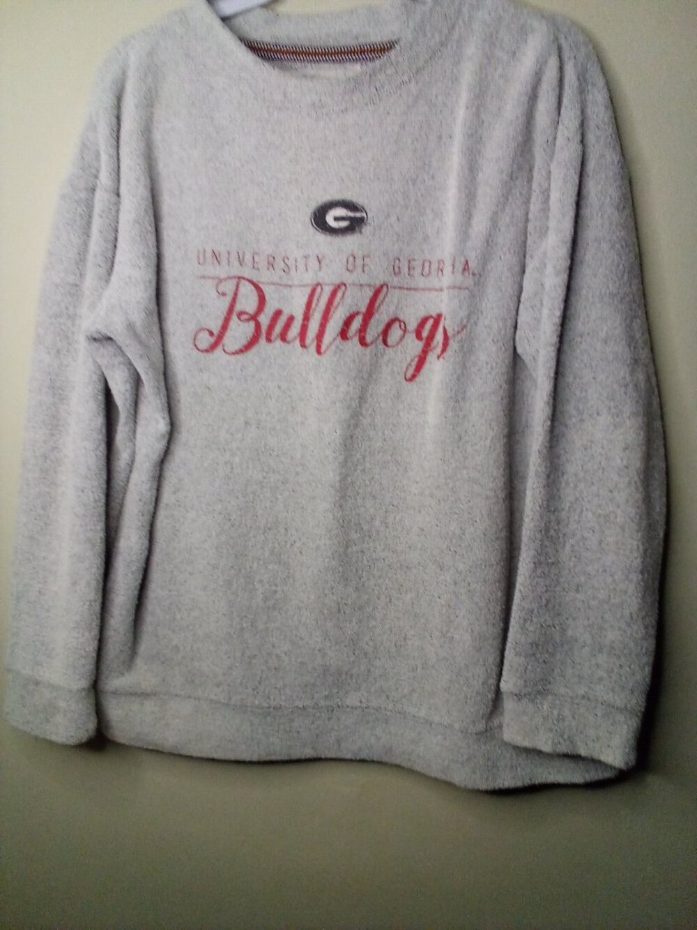 Pressbox Georgia Bulldogs Terry Sweatshirt Women L Comfy Textured Gray